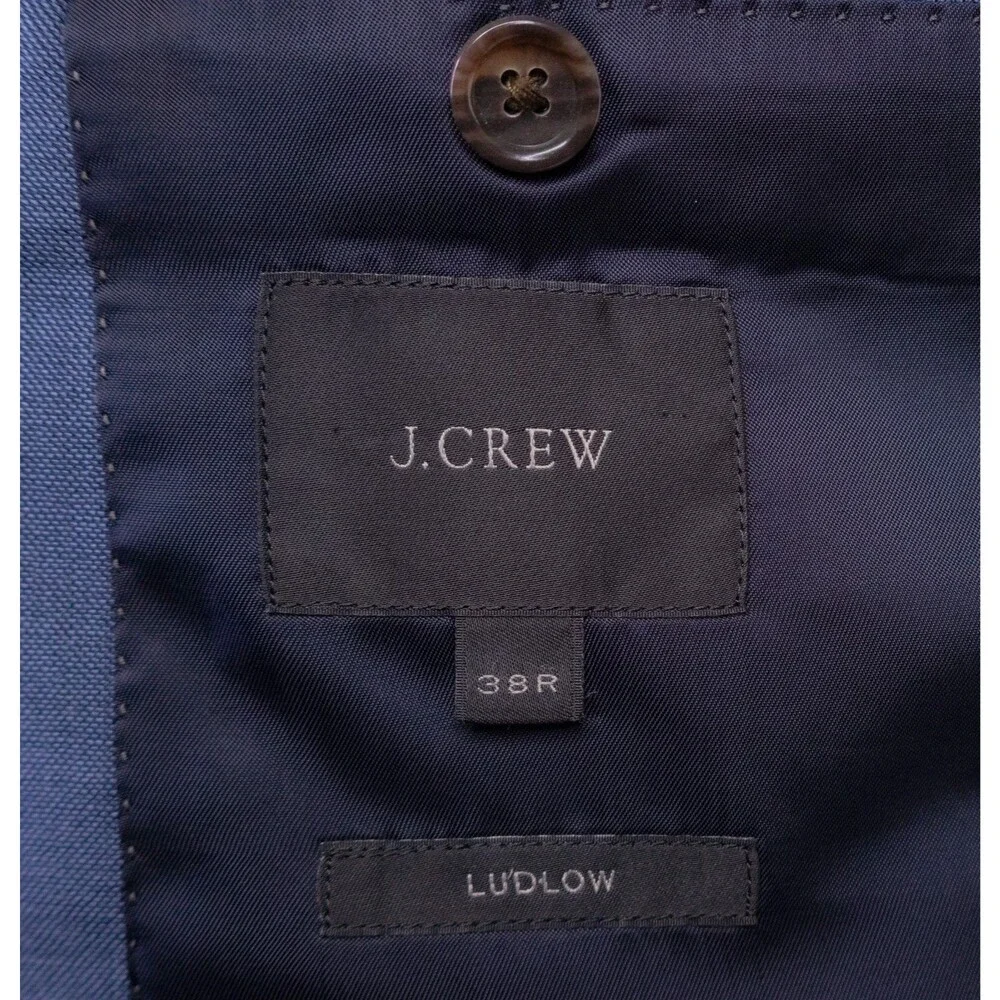 J.Crew Ludlow Tollegno 1900 Sz 38R Wool Sport Coat Blue Two Button Jacket